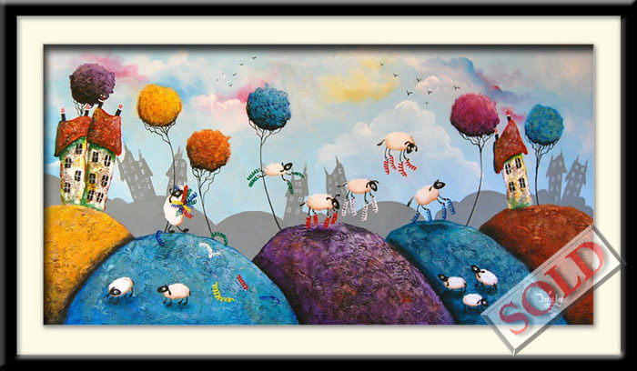 Spring Lambs - original art by Josie Lee